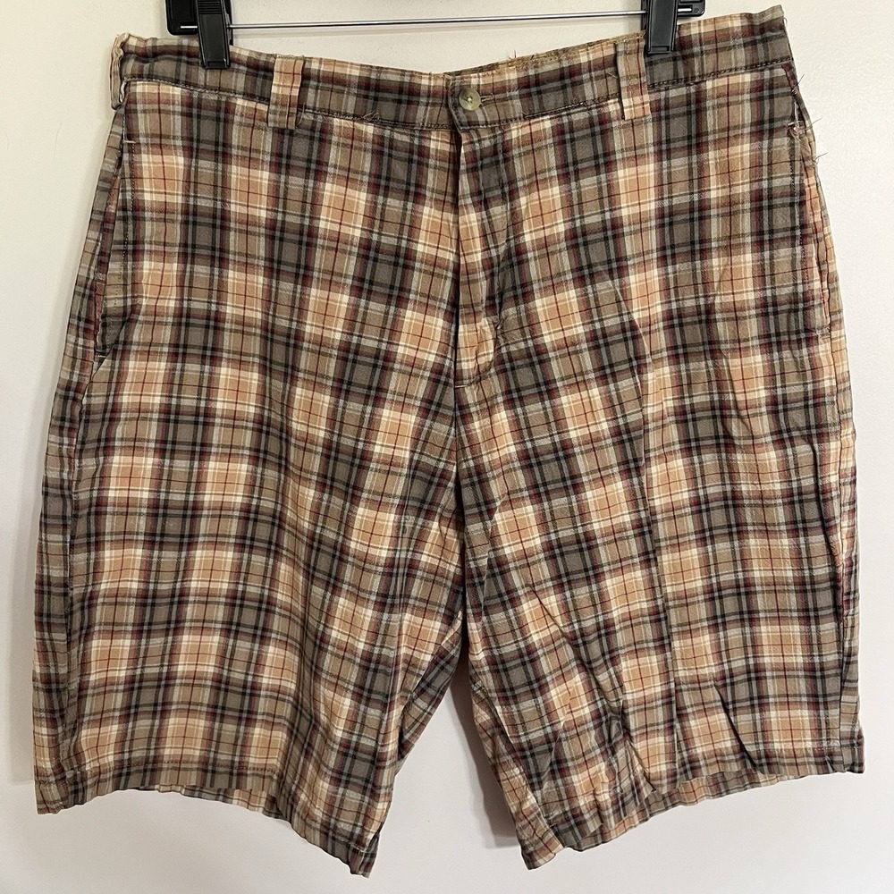 Men's Tres Bien 100% Cotton Plaid Chino Shorts Size‎ 38 READ